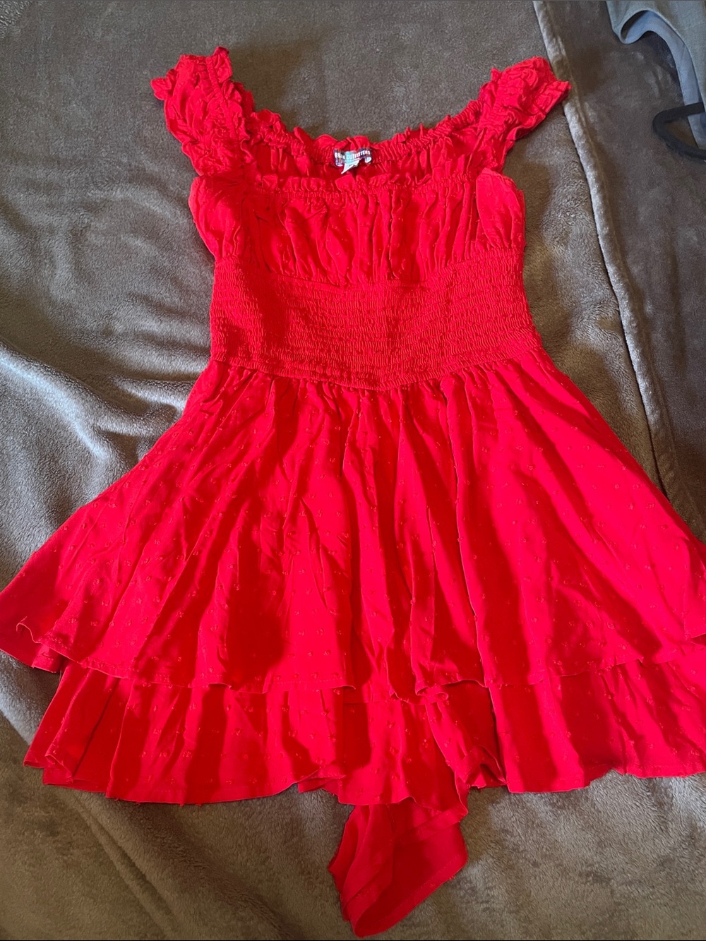 Urban outfitters Red Ruffled Romper Dress - Women's Jumpsuit - Picture 2 of 7